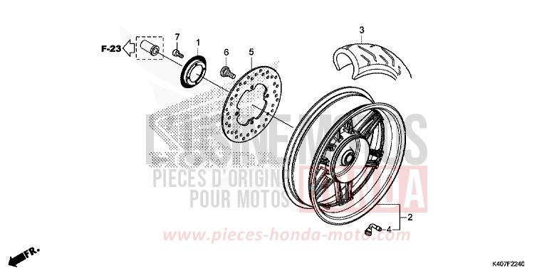 REAR WHEEL for Forza 125 MAT CYNOS GRAY METALLIC (NH312N) from 2018